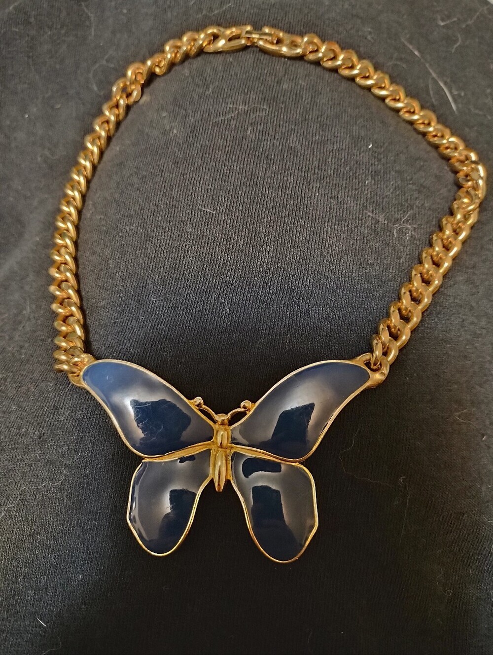 Vintage Les Bernard Signed Enamel Butterfly